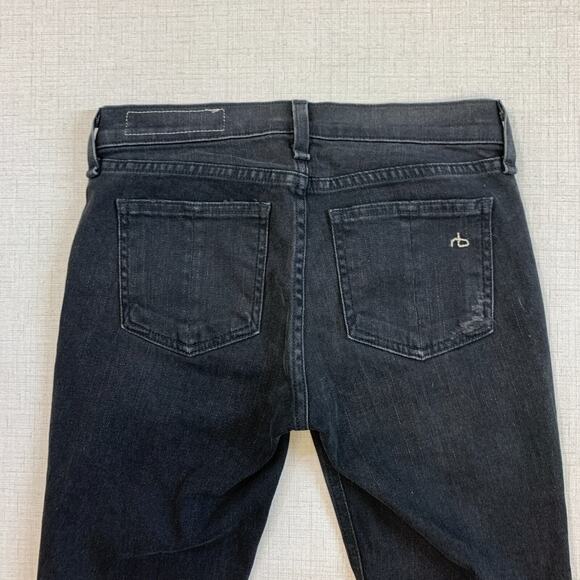 Rag & Bone Jeans Womens 24 Denim Rock with Holes Distressed Knee Mid Rise Skinny - Picture 11 of 13